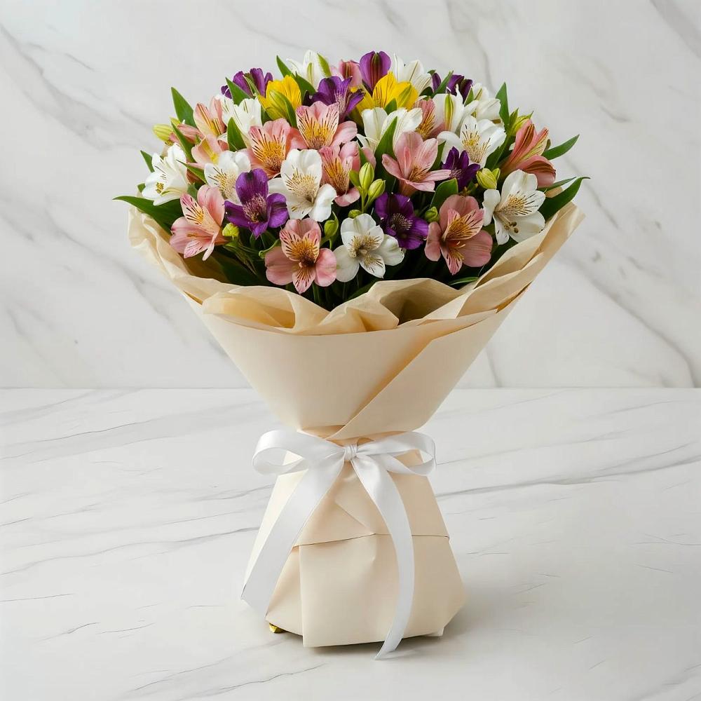 Букет цветов из: Альстромерии в Решоткино