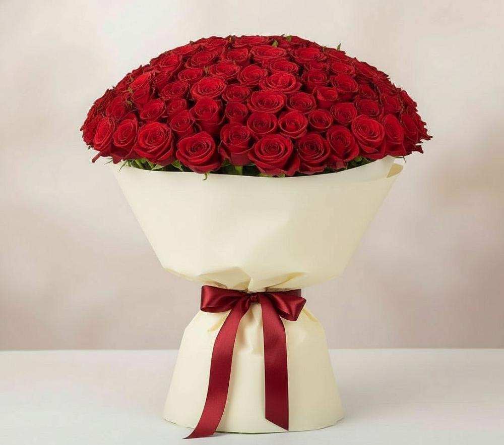 Букет 101 Красная роза Милано в Решоткино