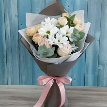 Букет цветов из:  Хризантемы и Розы в Решоткино