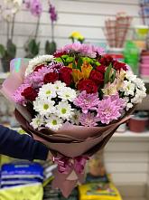 Букет цветов из:  Розы, Хризантемы и Альстромерии #REPLACE_PRED# Решоткино