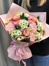 Букет цветов из:  Гвоздики, Розы и Хризантемы #REPLACE_PRED# Решоткино