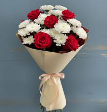 Букет цветов из:  Розы и Хризантемы в Решоткино