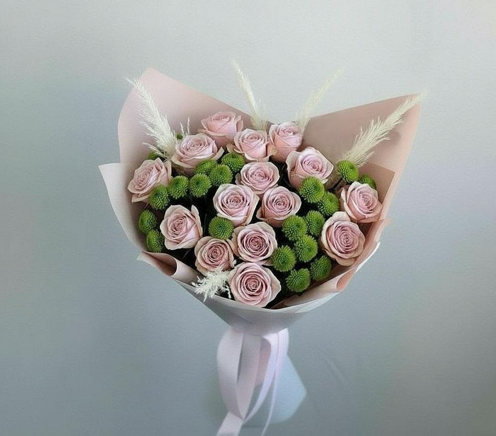 Букет цветов из: Розы и Хризантемы в Решоткино