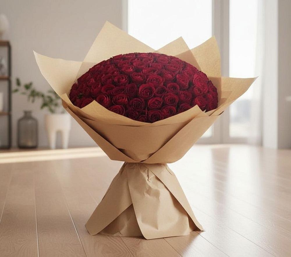 Букет 101 Красная роза в Решоткино