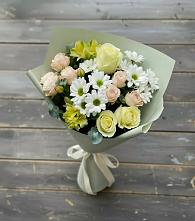 Букет цветов из:  Альстромерии, Розы и Хризантемы в Решоткино