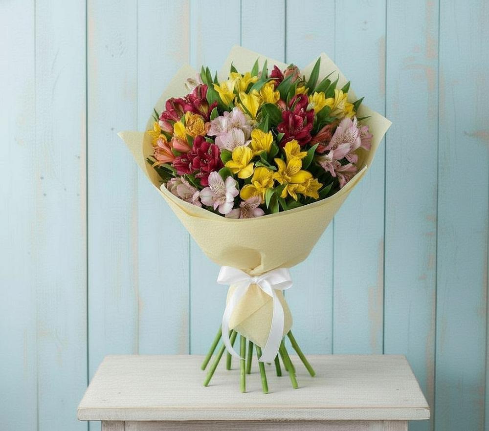 Букет цветов из: Альстромерии в Решоткино