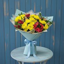 Букет цветов из:  Альстромерии и Хризантемы в Решоткино