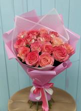 Букет 15 Розовых роз Равель в Решоткино