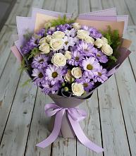 Букет цветов из:  Хризантемы и Розы в Решоткино